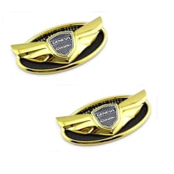 CPKHRAMUT 2PCS Wing Art of Speed Badges Genesis Emblem for Front and Rear HD-S4GD (Gold)