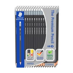 Staedtler The Premium Pencil Norica HB2 Black Barrel Wood Pencils - 72 Pack