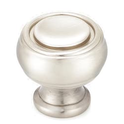 Southern Hills Round Brushed Nickel Cabinet Knobs - Pack of 5 Knobs - Satin Nickel Kitchen Cabinet Hardware Drawer Pulls - SHKM019-SN-5