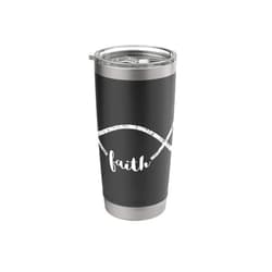 Christianity Jesus Christ Ichthy Fish Church Gifts Jesus Fish Ichthy Emblem Christian Faith Symbol Ichthus Stainless Steel Insulated Tumbler