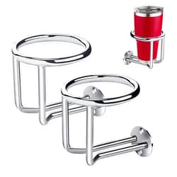 Marinebaby 2 PCS Boat Ring Cup Holder Stainless Steel Ringlike Drink Holder for Marine Yacht