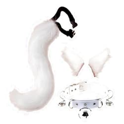 KaeDa Halloween Costume Accessory Set: Plush Beast Ears, Tail Jewelry, Fox Ear Hair Clips & Exhibition Props for Cosplay
