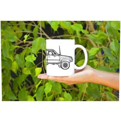 Killer Bee Moto KillerBeeMoto: 11 Oz Limited Release Japanese Toyota 4Runner Four Wheel Drive Off Road Surf Vehicle Side View Coffee Mug (White)