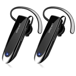 Link Dream Bluetooth Earpiece for Cell Phone Hands Free Wireless Headset Noise Cancelling Mic 24Hrs Talking 1440Hrs Standby Compatible with iPhone Android for Driver Trucker (2 Pack)