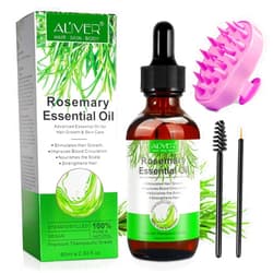 ATOANY Organic Rosemary Oil for Hair Growth 2.02 Fl Oz with Scalp Massager, Pure Rosemary Essential Oil for Eyelashs, Eyebrows, Face, Skin Care, Body Massage, Nourishes The Scalp, Improve Blood Circulation