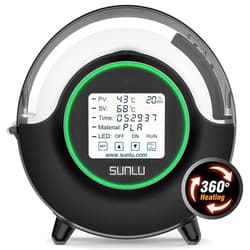 SUNLU Official Filament Dryer S2, 70℃ Max Temperature, Built-in Circulation Fan, 3D Printer Filament Storage Box Filament Dehydrator, Nylon TPU PLA PETG ABS 3D Printer Filament Dryer Box (Black)