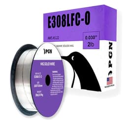 PGN Bearings PGN Stainless Steel Flux Cored MIG Welding Wire - E308LFC-O .030 Inch - 2 Pound Spool - Gasless MIG Wire for Reduced Splatter and Better Corrosion Resistance - for All Position Welding