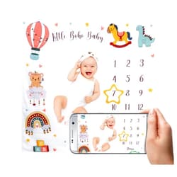 reperkid Baby Milestone Swaddle Blanket Muslin Cotton – Monthly 1-12 Age Growth Keepsake Tracker –2 Frames Included – 47 x 47 Inch' Swaddle Wrap, Baby Essentials, Registry & Gift.