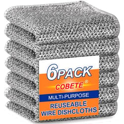COBETE Non Scratch Wire Dishcloth,Double-Layer Wire Dishwashing Rags for Wet and Dry,Wire Miracle Cleaning Towels and Dish Cloths Multipurpose for Washing Dishes,Cookware, Sinks,Stove Tops,Pack of 6