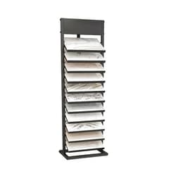 LVLDAWA Floor Porcelain Display Stand Rack, Ceramic Tiles Floor Porcelain Display Shelf, Strong Load-Bearing Large Ceramic Sample Holder for Craft Shows (Color : Black, Size : 67X35X175CM)