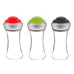 Trudeau Salt Or Pepper Shaker with Pop Lid - Set of 3 Colors (Black, Red, Green)- GiftBoxed