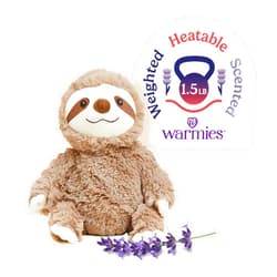 warmies Microwavable & Weighted Stuffed Animals, Sloth - Heated Stuffed Animal Plushie for Warmth & Comfort - Cute Soft Plush Toys for Boys, Girls, Babies & Toddlers