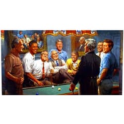 Peck & Gartner Andy Thomas Callin The Red Democratic Presidents Playing Pool (Paper Size 19w x 13h Image Size 17w x 11h)
