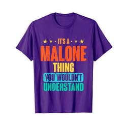Retro Malone Personalized Birthday 70's Apparel Vintage Malone First Name Retro Personalized Birthday 80's T-Shirt