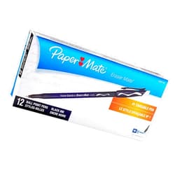 Paper Mate 3930158 EraserMate Erasable Pen, Medium Point, Black, 12-Count - 2 Pack