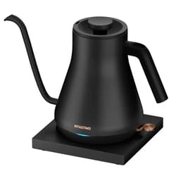 Intasting Electric Kettle, INTASTING Professional Gooseneck Kettles, 0.9L/30oz, 0.65mm Ultra-Fine Spout, Precise Water Flow Control, 304 Stainless Steel Inner, Auto Shut-Off, Boil Dry Protection, Matte Black