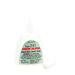 Aron Alpha Industrial Krazy Glue Aron Alpha Type 241 (40 CPS Viscosity) General Purpose Instant Adhesive with Medium Viscosity Suitable for Multiple substrates, 20 gm (0.7 oz) Bottle.