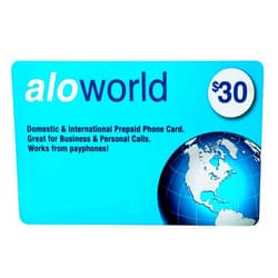 Alo World Phone Card for International & Domestic Calls, Prepaid Calling Card for Any Phones & Payphones | $30 USD