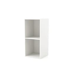 HOMES: Inside + Out Apexa 2 Cube Storage Organizer Shelves, Stackable Wood Bookcase Fits Cubby Bins for Organization, Dorm Teen Room Decor & Home Office, White