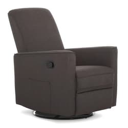 Evolur Raleigh Upholstered Nursery Glider, Swivel, Rock, Recliner, Tool Free Assembly, Greenguard Gold Certified Charcoal
