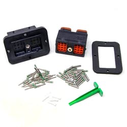 Deutsch DRC 24-Pin Rectangular Flange Connector Kit, Housing, 14-16AWG Solid Contacts, Seal Plug, Gasket (MADE IN USA)