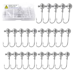 SILANON Crappie Jig Heads for Fishing, Round Ball Head Jig Fishing Hooks Unpainted Jig Heads for Bass Crappie Walleye Fishing Jigs Saltwater Freshwater
