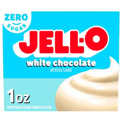 Jell-O White Chocolate Zero Sugar Instant Reduced Calorie Pudding & Pie Filling Mix, 1 oz. Box