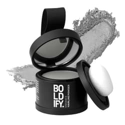 BOLDIFY Hairline Powder - Root Touch Up Hair Color for Gray Coverage - Bald Spot Concealing Hair Powder for Women & Men - 48-Hour Stain-Proof - Gray