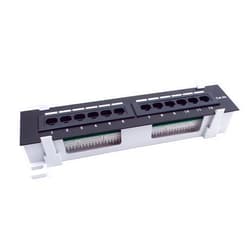 CNAweb 12 Port Vertical Cat5e 110 RJ45 Patch Panel 568A 568B with Bracket