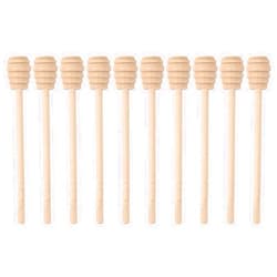 MIDELONG Wooden Honey Dipper Sticks, 6inch Honey Mixing Stirrer Stick Honey Wand Honeycomb Sticks Honey Spoons for Honey Jar Dispense Drizzle Honey and Wedding Party, Pack of 10