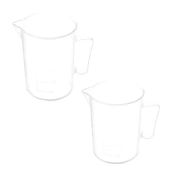 Othmro Measuring Cup 250ml PP Plastic Graduated Beaker Transparent for Lab Kitchen Liquids 2pcs