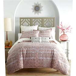 Vera Wang Azalea Skye Chennai Cover Set, King Duvet, Orange