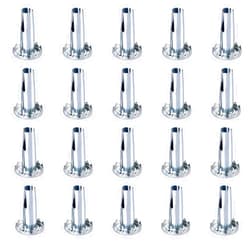 BAISASY 20 PCS Caster Sockets Sleeve, Metal Caster Stem Inserts, Wheel Socket Furniture Insert Socket for Stem Caster, Grip Ring Caster, Chair Legs
