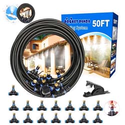 POCKET PANDA Misters for Outside Patio,Outdoor Water Misting Cooling System,50FT|15M.Backyard Mist Kit for Garden,Greenhouse,Fan,Deck,Umbrella,Canopy,Pool,Porch.Trampoline Sprinkler Park,BBQ Party Accessories…