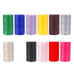 Ryalan 12 Color Set of Polyester All-Purpose Sewing Threads Prewound Bobbin Thread Plastic for Embroidery and Sewing Machine DIY Embroidery Thread Sewing Thread 382 Yards/350 m Each (12 pieces)