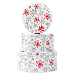 YWKXM Cookie Tins Round Storage Tins for Christmas Gift Giving, Extra Thick Metal - Large, Medium and Small Sizes (6)