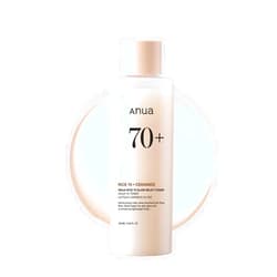 ANUA Rice 70 Glow Milky Toner, for Glass Skin, Rice Water, Niacinamide, Ceramides, Panthenol, Fragrance-Free, Non comedogenic, Fungal Acne Safe, Korean Skin Care, 250ml/8.45fl.oz.
