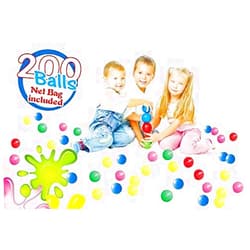 POCO DIVO 200 Pit Balls Crushproof Kids Play Fun Ball 5-Color Magic Seaball with Mesh Bag