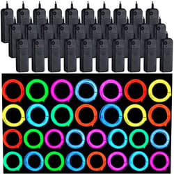 Retisee 30 Set EL Wire Portable Neon Light with Strip 6.6 ft Cuttable Glowing LED Rope Lights Battery Powered Electroluminescent Wire for Glow in The Dark Costume DIY Halloween Party Decor, 10 Colors