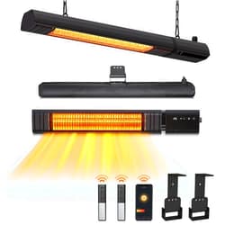 Sundate Ceiling Electric Outdoor Heater, Wall-Mounted Heater, Hanging Patio Heater, 1500W Infrared Heater, 9 Heat Levels, 24H Timers, 1s Heating Carbon Fiber Tube Wall Heater for Gazebo, Balcony
