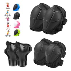 WayEee 6PCS Kids Protective Gear Set, Knee Pads for Kids 3-10 Years Old, Toddler Knee Pads and Elbow Pads, Wrist Guards Set, Skating Cycling Bike Rollerblading Scooter, Upgraded & Durable Material
