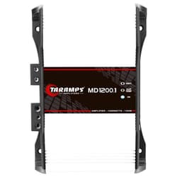 Taramp's Taramps MD 1200.1 Monoblock Amplifier 1 Ohm 1200 Watts Rms 1 Channel Powerful Full Range Car Audio System, Crossover Bass Boost Gain Rca Input Class D