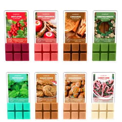 WUSEONY Winter Scented Wax Melts Sets, Holiday Wax Cubes for Warmer, Soy Wax Tarts - Christmas Wreath, Apple Cinnamon, Gingerbread, Mistletoe, Peppermint, Cinnamon, Candy Cane, Sugar Cookie, 8 Pack