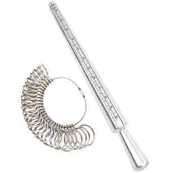 NIUPIKA Ring Sizer Measuring Tool Ring Mandrel Measurement Tool Measure Ring Size Finger Sizing Set Metal Gauge US Size 1-13 Jewelry Sizers Kit of 27 Pieces