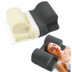 HOMBYS Adjustable Height Beauty Pillow for Sleeping,Memory Foam Anti Aging Pillow,Back Sleep Training Pillow for Keep Head Straight,Grey Anti-Wrinkle Pillows,Ergonomic Pillow for Neck Pain Relief