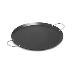 IMUSA 13.5in Carbon Steel Nonstick Round Comal with Metal Handles, Black