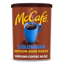 McCafe Colombian, Medium-Dark Roast Ground Coffee, 30 oz Canister