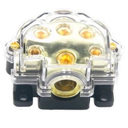 ZOOKOTO Car Vehicle Audio 5 Way Out Power Ground Distributor Block Fuse Holder Fuse Block 0GA/2GA/4GA X 1 Input, 2GA X 1+4GA X 2+8GA X 2 Output