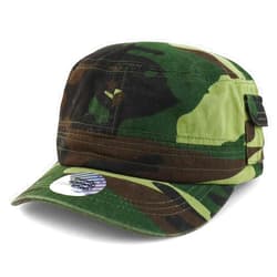 Trendy Apparel Shop XXL Big Head Oversize Flat Top Army Cap with Map Pocket