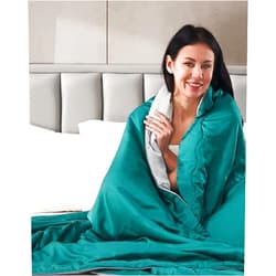 Topblan Cooling Comforter for Hot Sleepers, Summer Blanket Suitable for Night Sweats & Hot Flashes, 90x90 inches, Dark Green